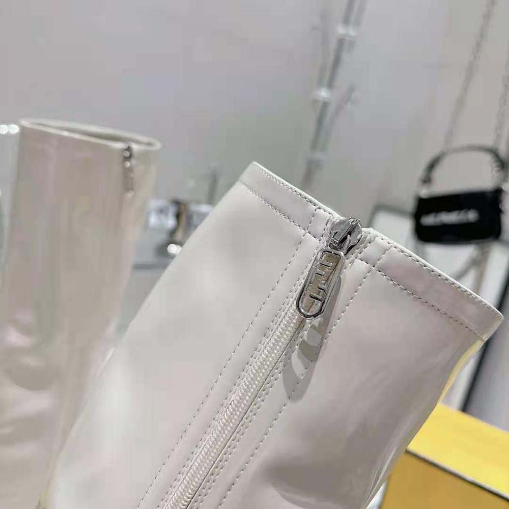 Fendi Women Fashion Show White Patent Leather Boots - image 10