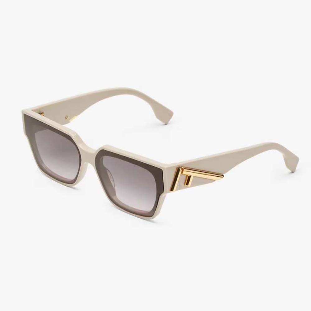 Front view of Fendi Women Fendi First Cream Acetate Sunglasses showing cream frames