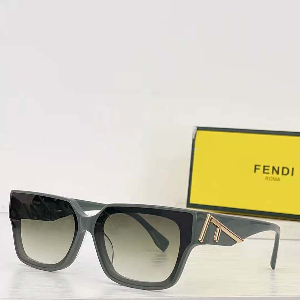 Fendi Women Fendi First Dark Green Acetate Sunglasses - image 4