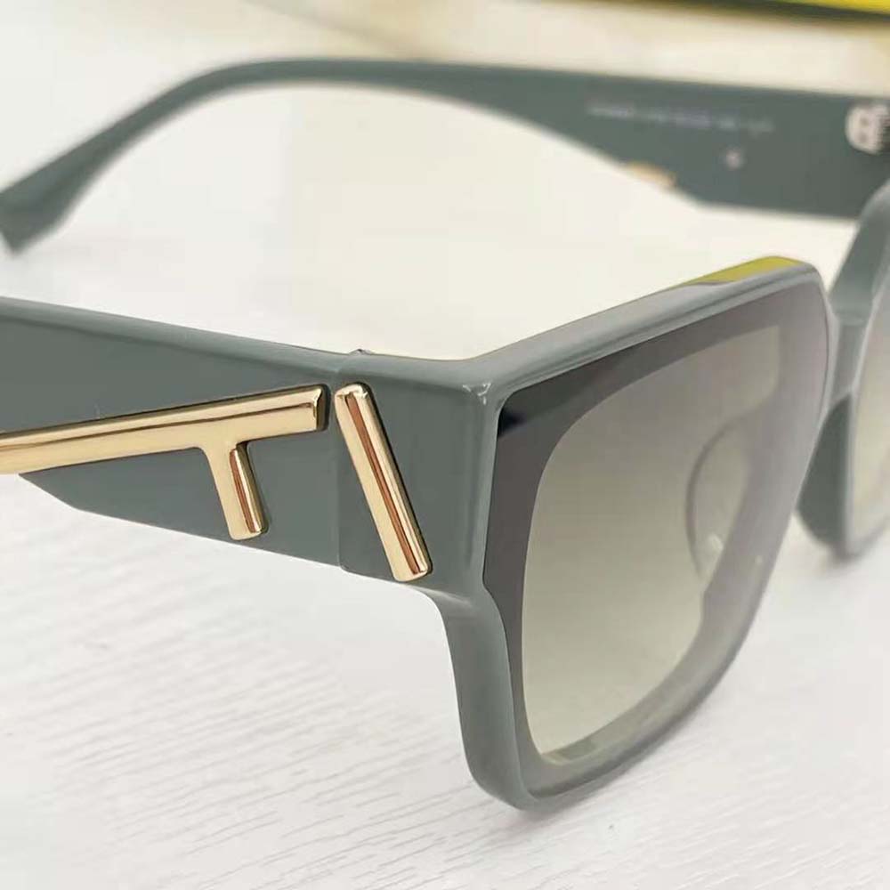 Fendi Women Fendi First Dark Green Acetate Sunglasses - image 5