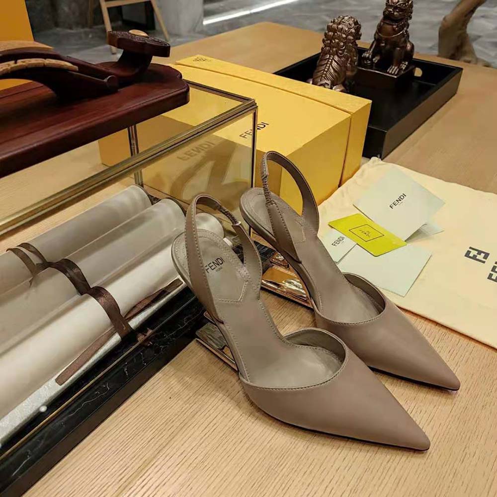 Rear angle showing elegant high heel and adjustable slingback design