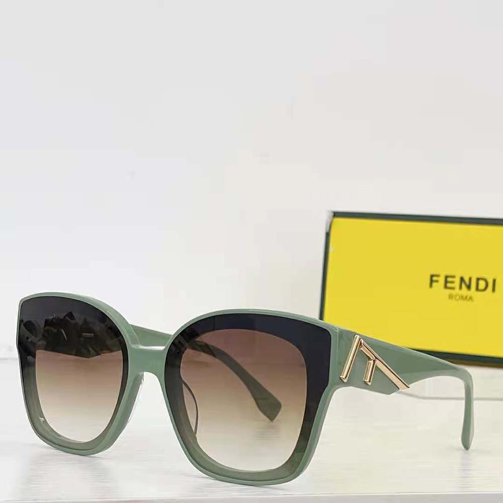 Fendi Women Square Fendi First Mint Green Acetate Sunglasses - image 4