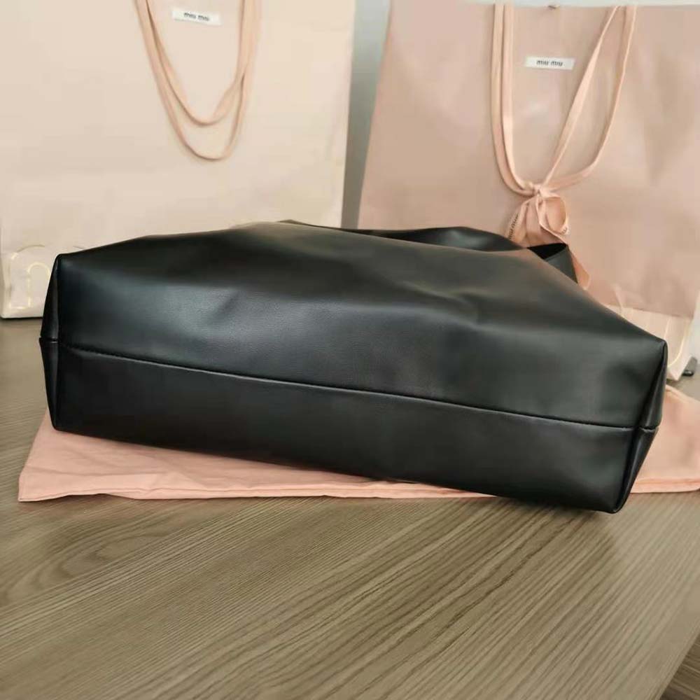 Miu Miu Women Leather Shoulder Bag with Embossed Lettering Logo on the Front - image 6