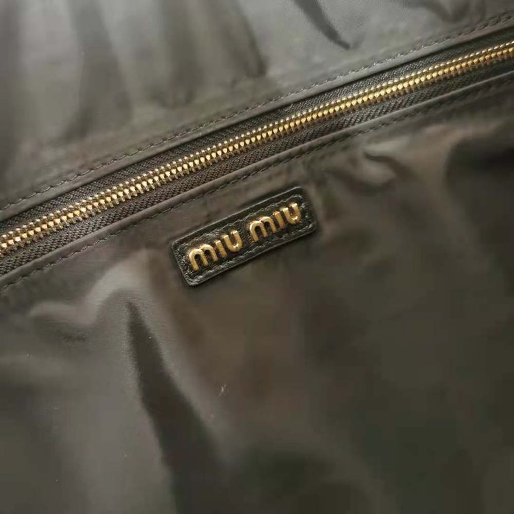 Miu Miu Women Leather Shoulder Bag with Embossed Lettering Logo on the Front - image 9