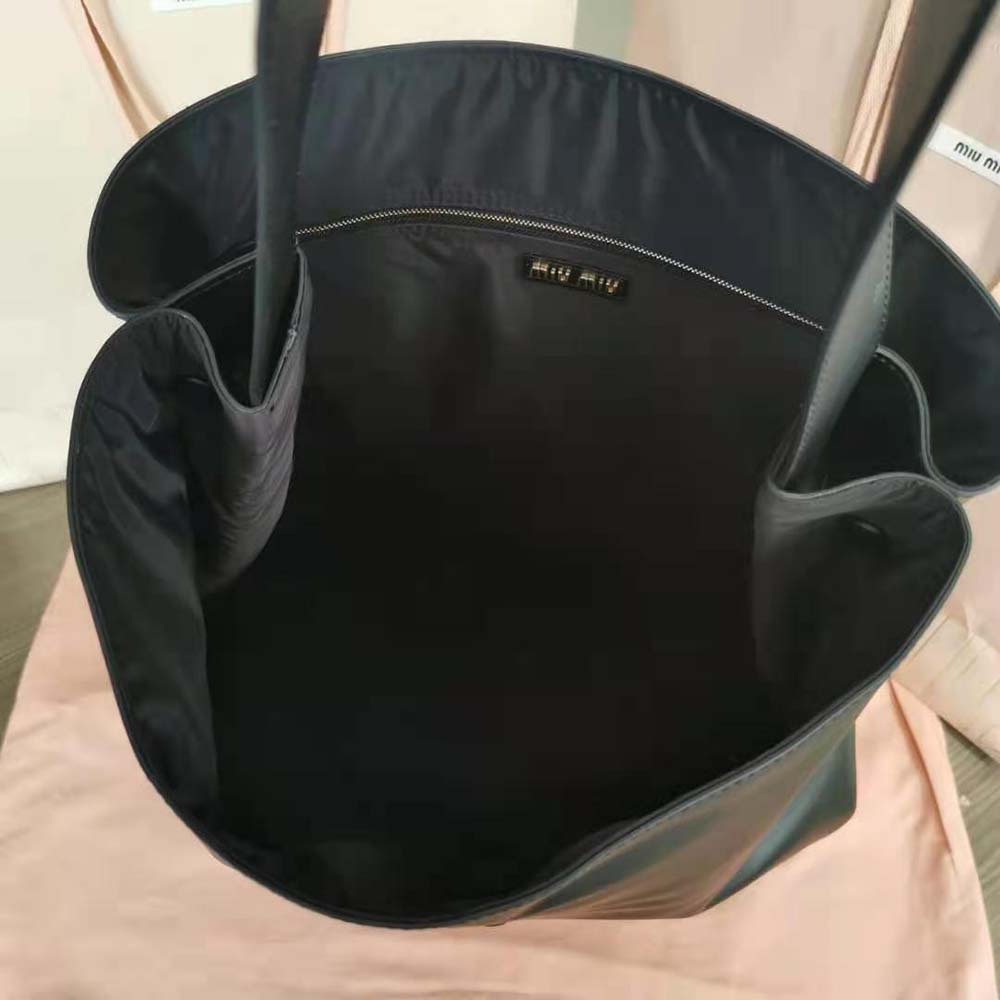 Miu Miu Women Leather Shoulder Bag with Embossed Lettering Logo on the Front - image 7
