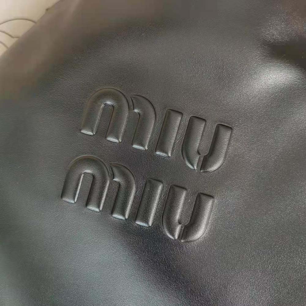 Miu Miu Women Leather Shoulder Bag with Embossed Lettering Logo on the Front - image 8