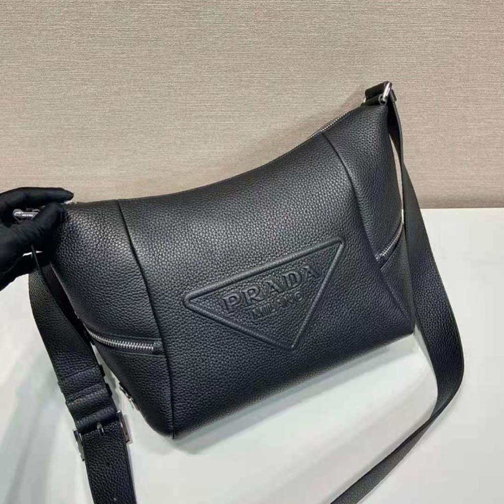 Prada Men Leather Bag with Shoulder Strap-Black - image 5