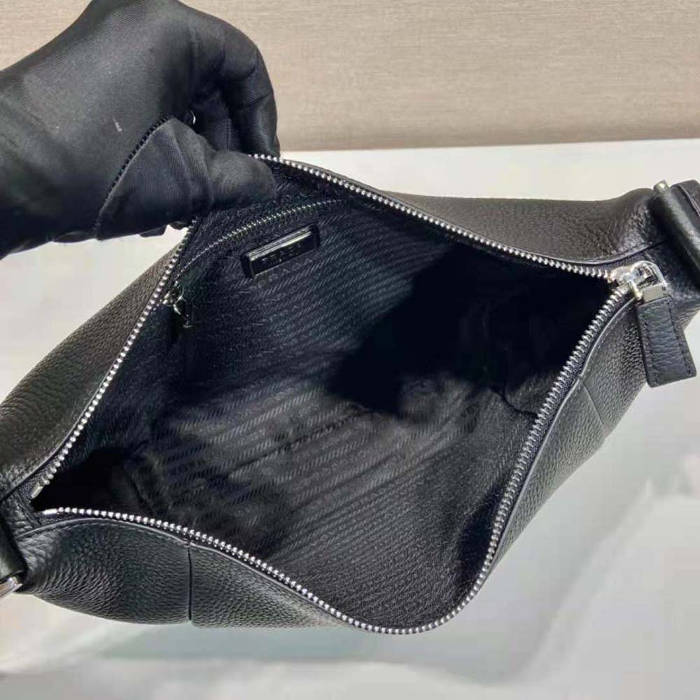Prada Men Leather Bag with Shoulder Strap-Black - image 9