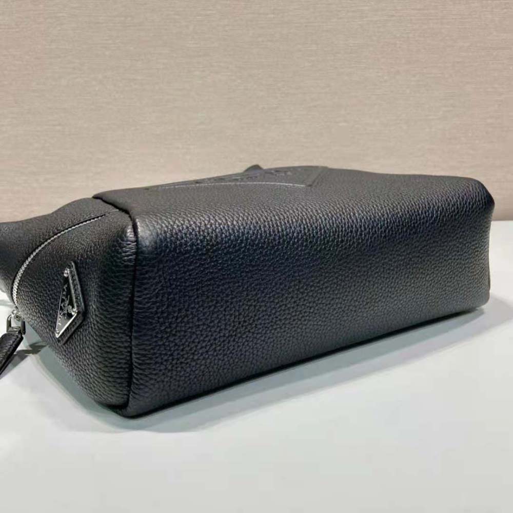 Prada Men Leather Bag with Shoulder Strap-Black - image 4