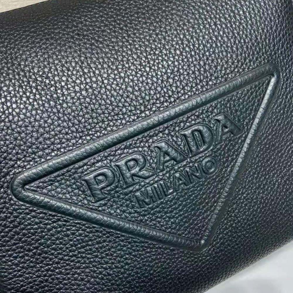 Prada Men Leather Bag with Shoulder Strap-Black - image 8