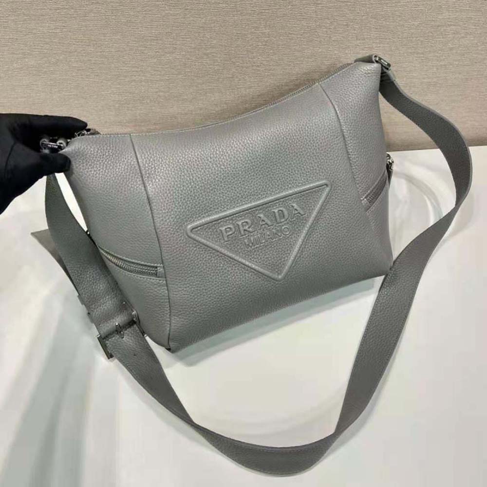 Side profile of Prada Men Leather Bag with adjustable shoulder strap visible