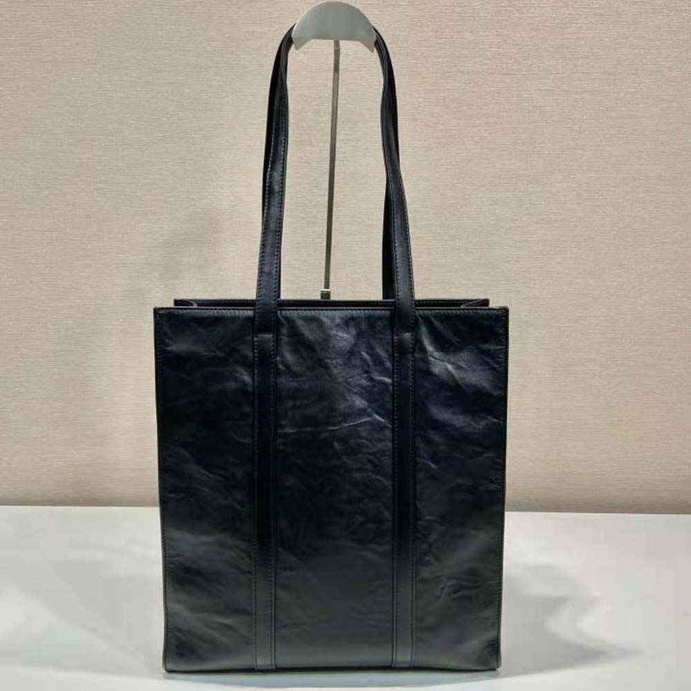 Prada Women Small Antique Nappa Leather Tote-Black - image 4