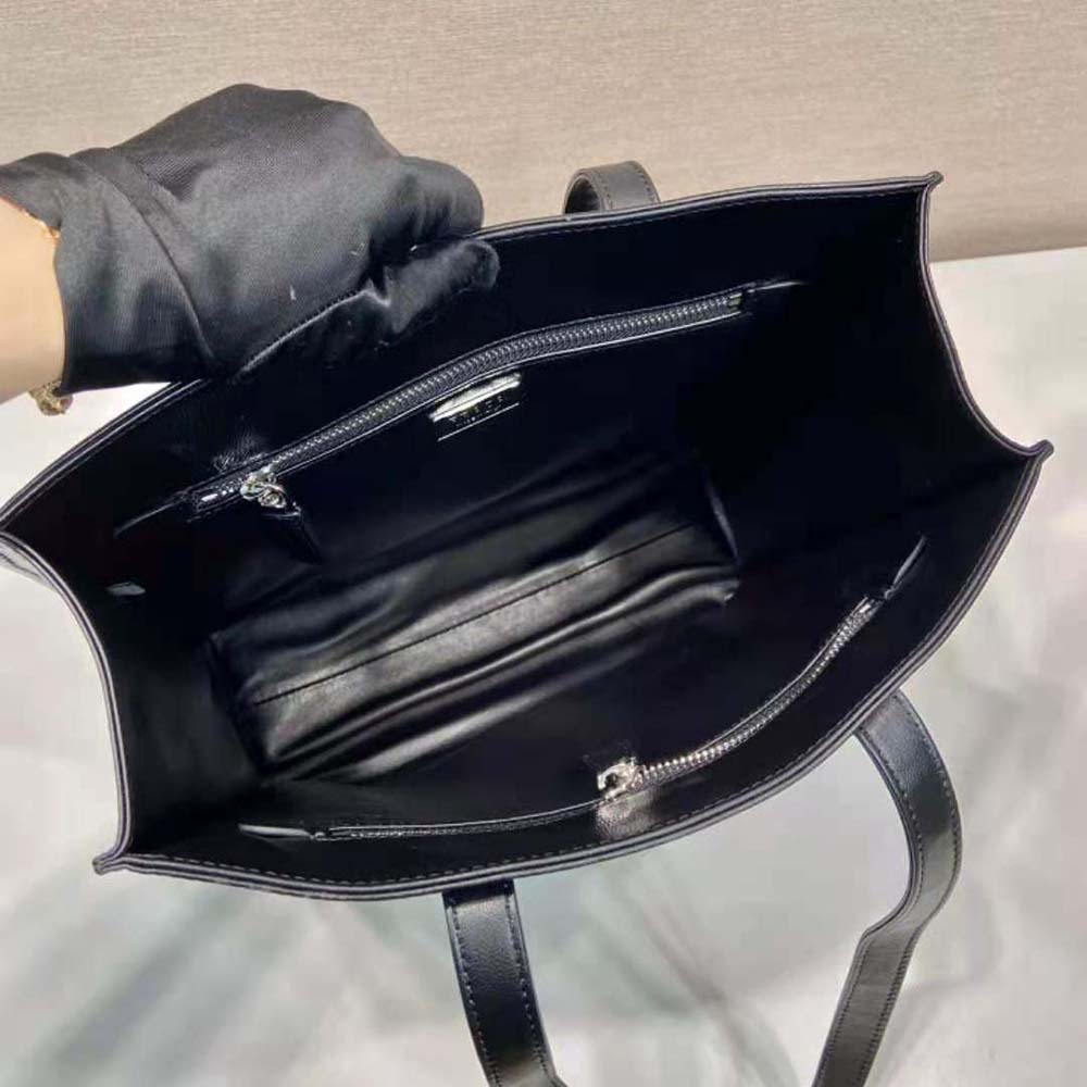 Prada Women Small Antique Nappa Leather Tote-Black - image 10