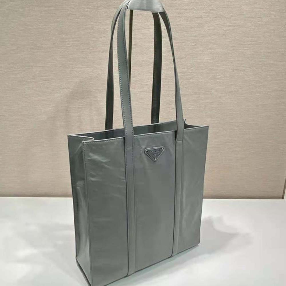 Prada Women Small Antique Nappa Leather Tote-Gray - image 6