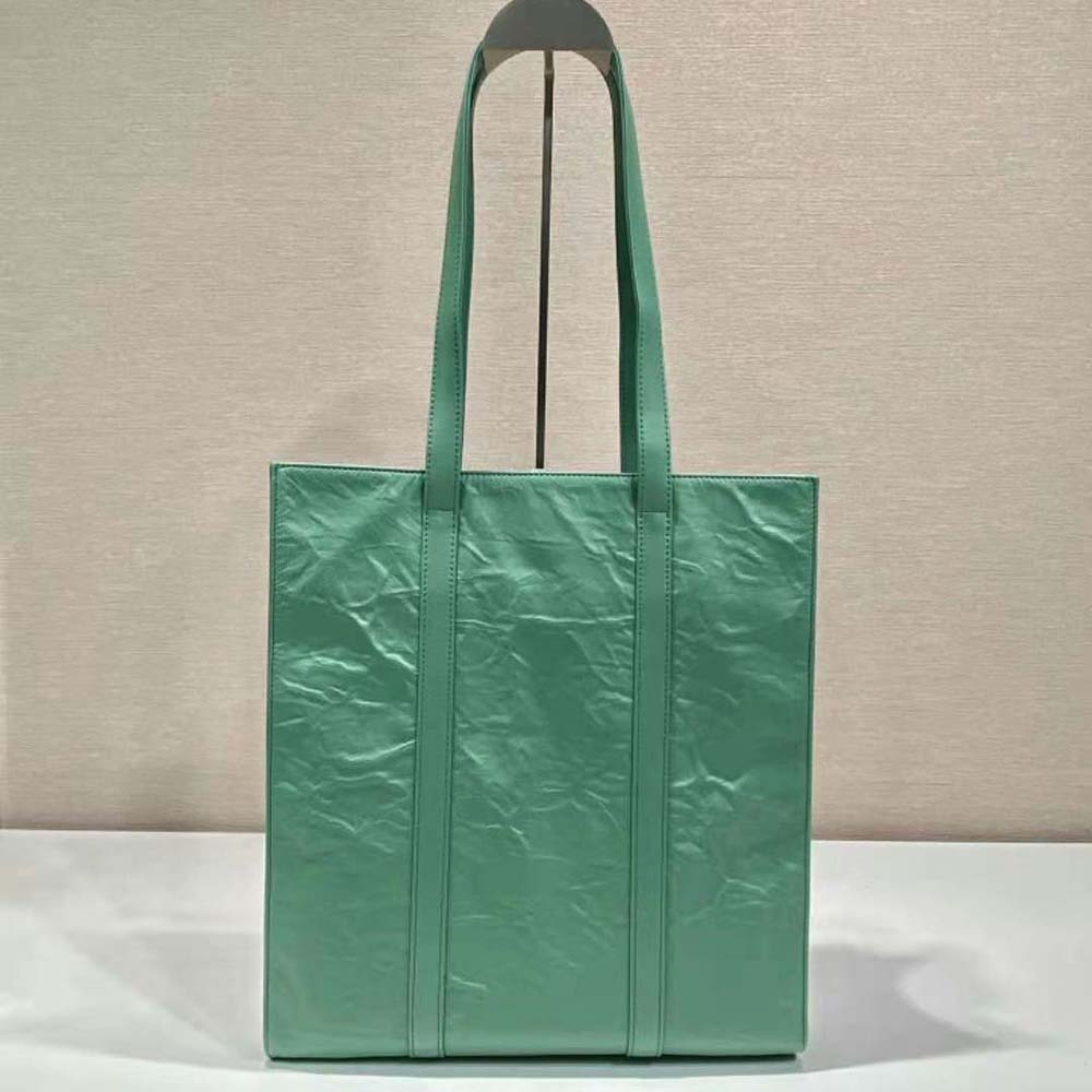Prada Women Small Antique Nappa Leather Tote-Green - image 4