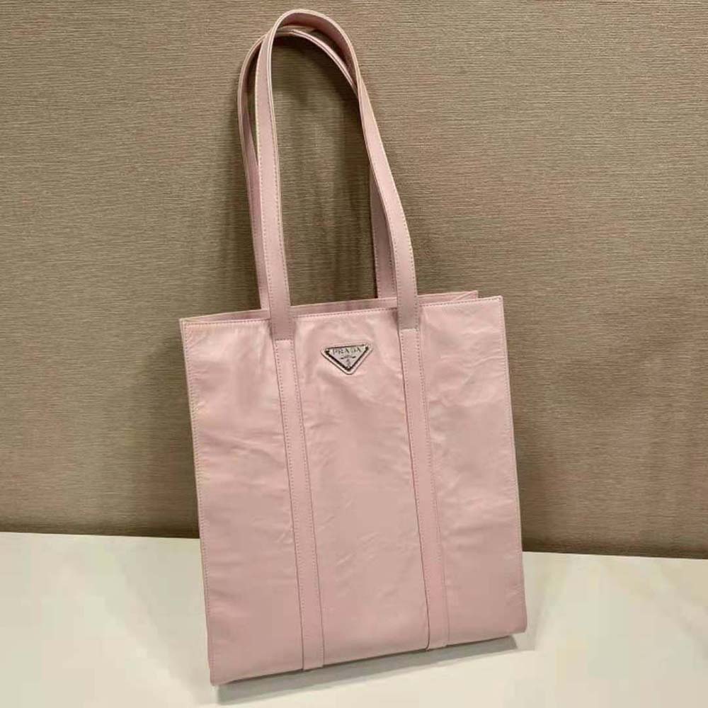 Prada Women Small Antique Nappa Leather Tote-Pink - image 5