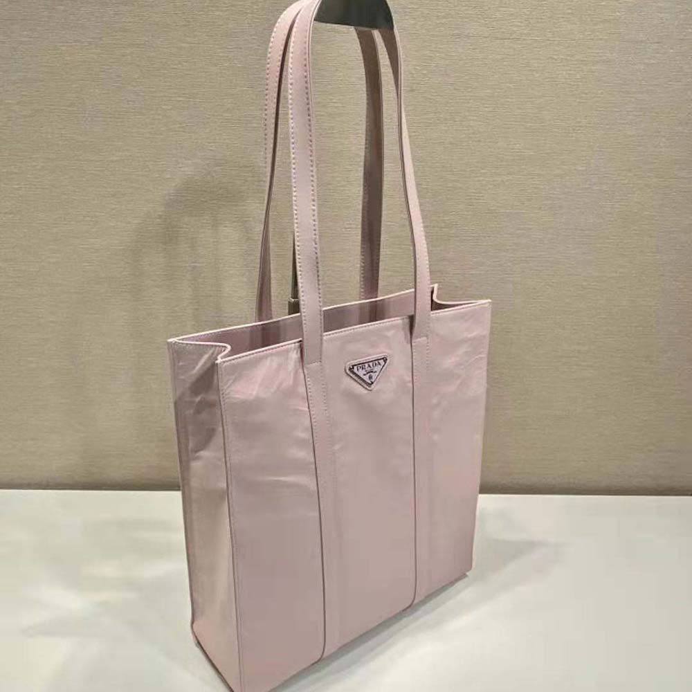 Prada Women Small Antique Nappa Leather Tote-Pink - image 6