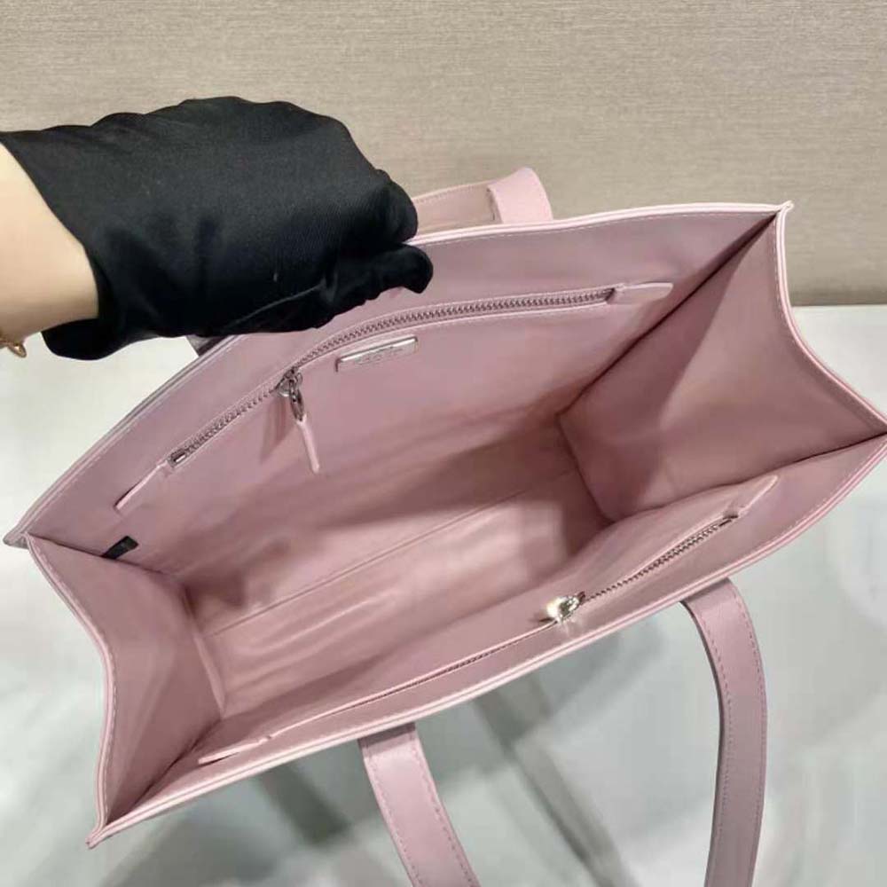 Prada Women Small Antique Nappa Leather Tote-Pink - image 9