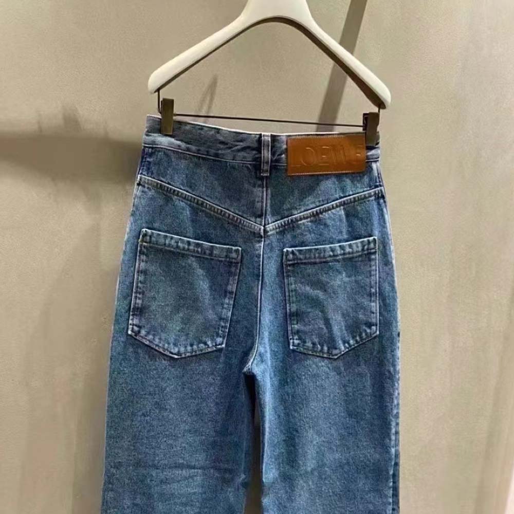Loewe Women Anagram Cropped Jeans in Denim - image 6