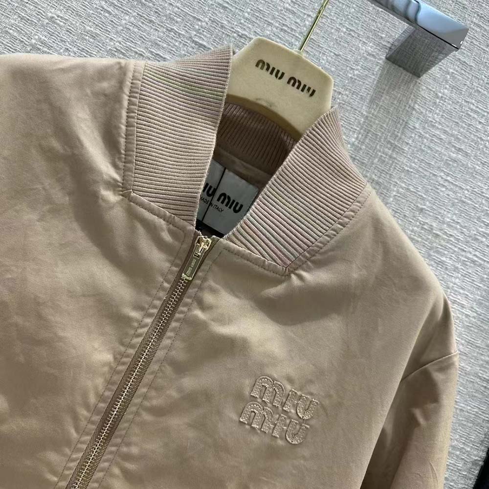 Miu Miu Women Chino Blouson Jacket with Embroidered Logo - image 5