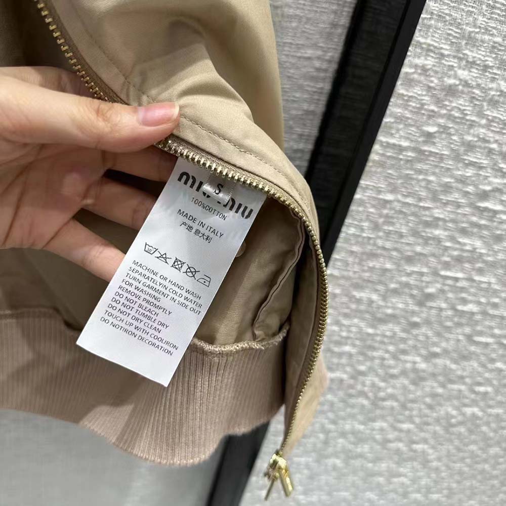 Miu Miu Women Chino Blouson Jacket with Embroidered Logo - image 9