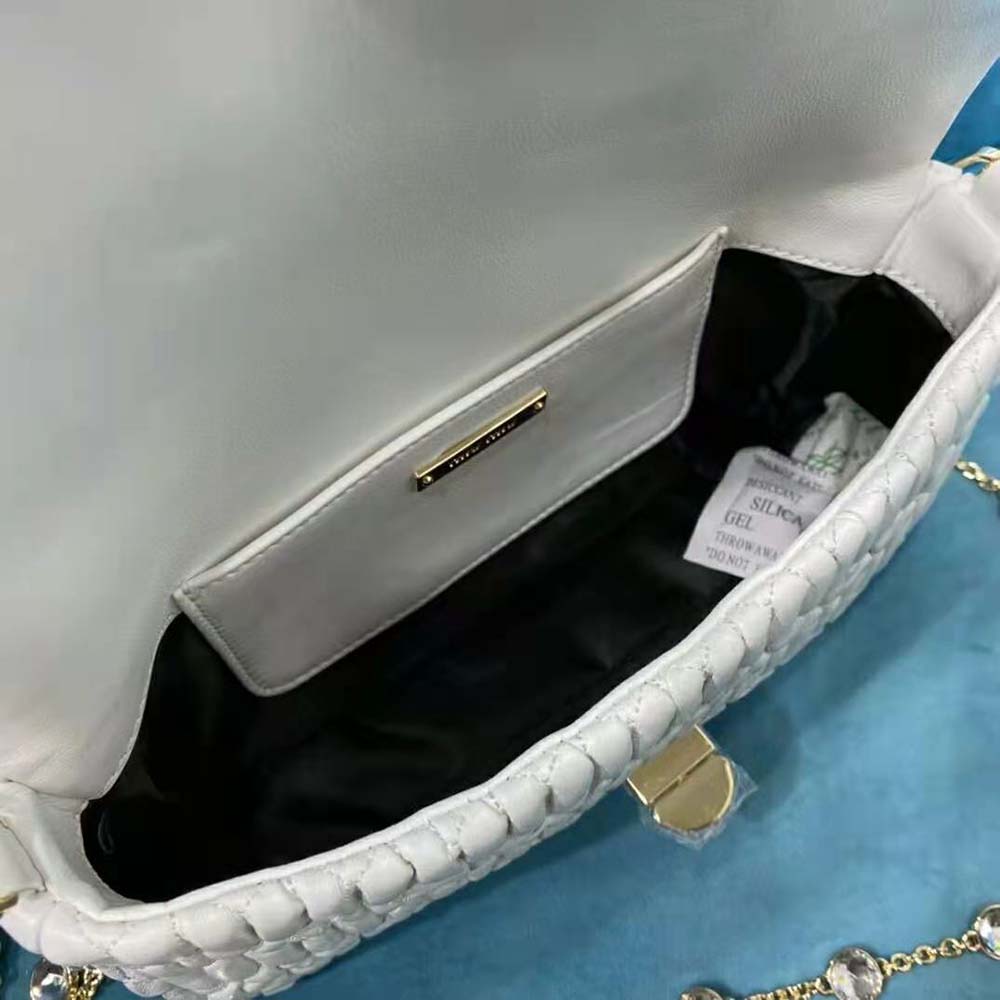 Miu Miu Women Crystal Cloqué Nappa Leather Bag - image 8