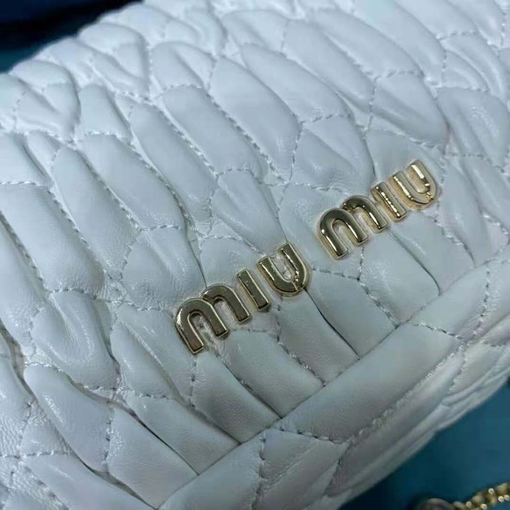 Miu Miu Women Crystal Cloqué Nappa Leather Bag - image 9