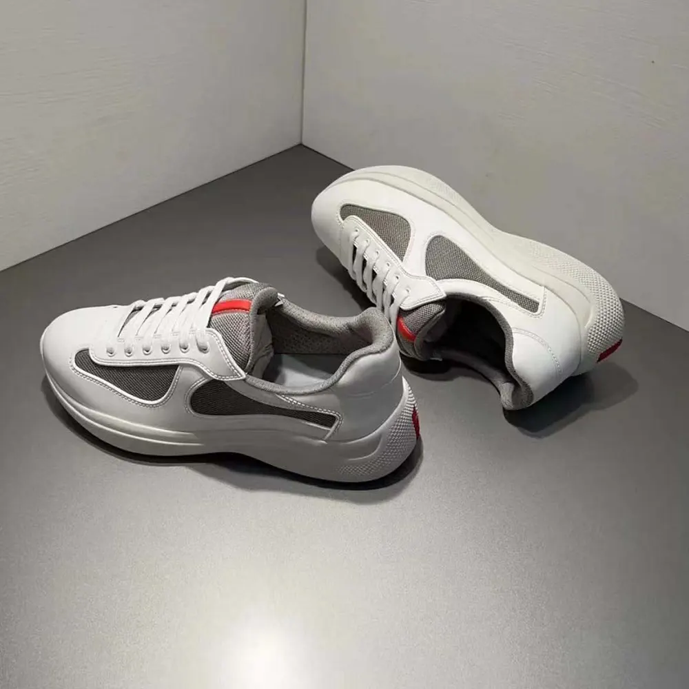 Prada Unisex America’s Cup Soft Rubber and Bike Fabric Sneakers-White - image 4
