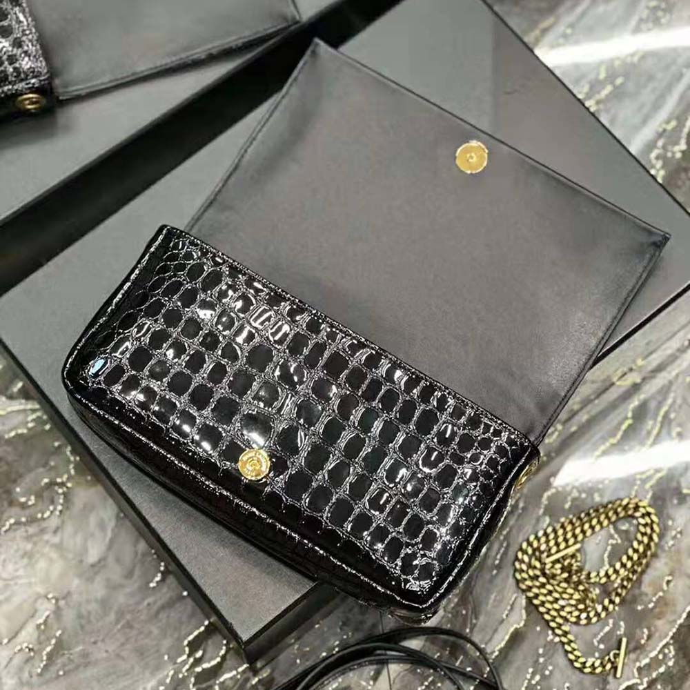 Saint Laurent YSL Women Kate Reversible Chain Bag in Suede and Crocodile-Embossed Leather - image 6
