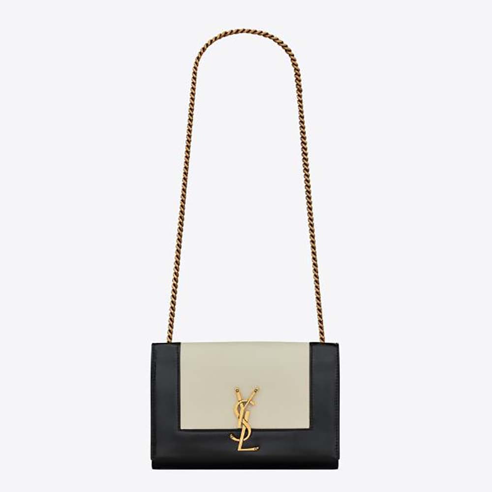 Front view of Saint Laurent YSL Women Small Kate black leather bag