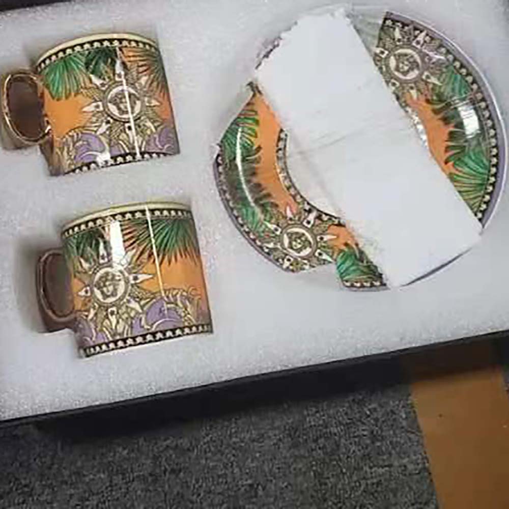 Versace Unisex Jungle Animalier Coffee Set Includes A Coffee Cup with Handle and A Matching Saucer - image 4