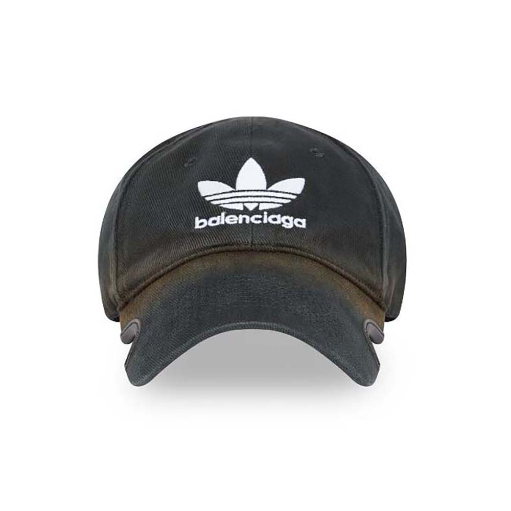 Front view of Balenciaga Unisex Balenciaga / Adidas Cap in Black