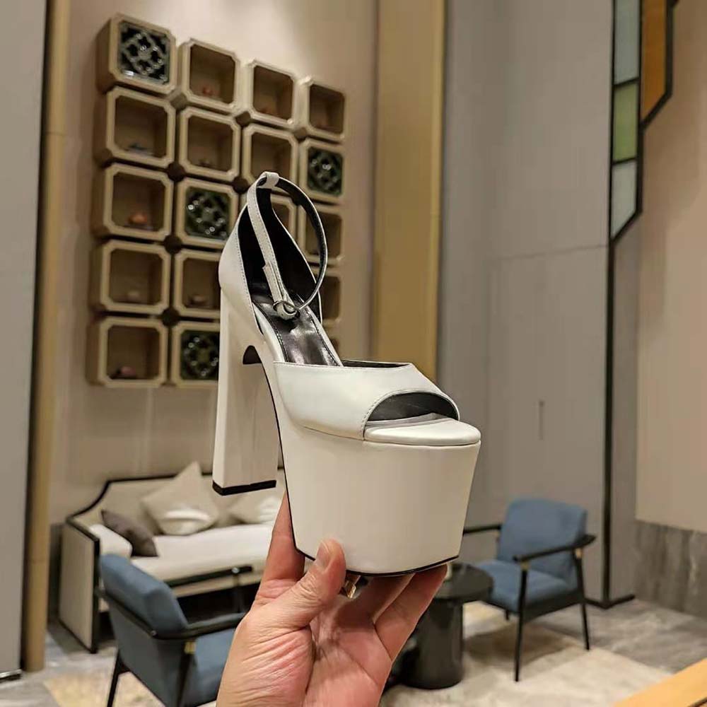 Balenciaga Women Camden 160mm Sandal in Optic White - image 7