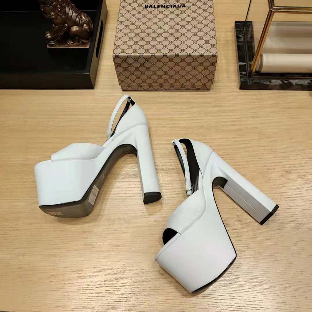 Balenciaga Women Camden 160mm Sandal in Optic White - image 6