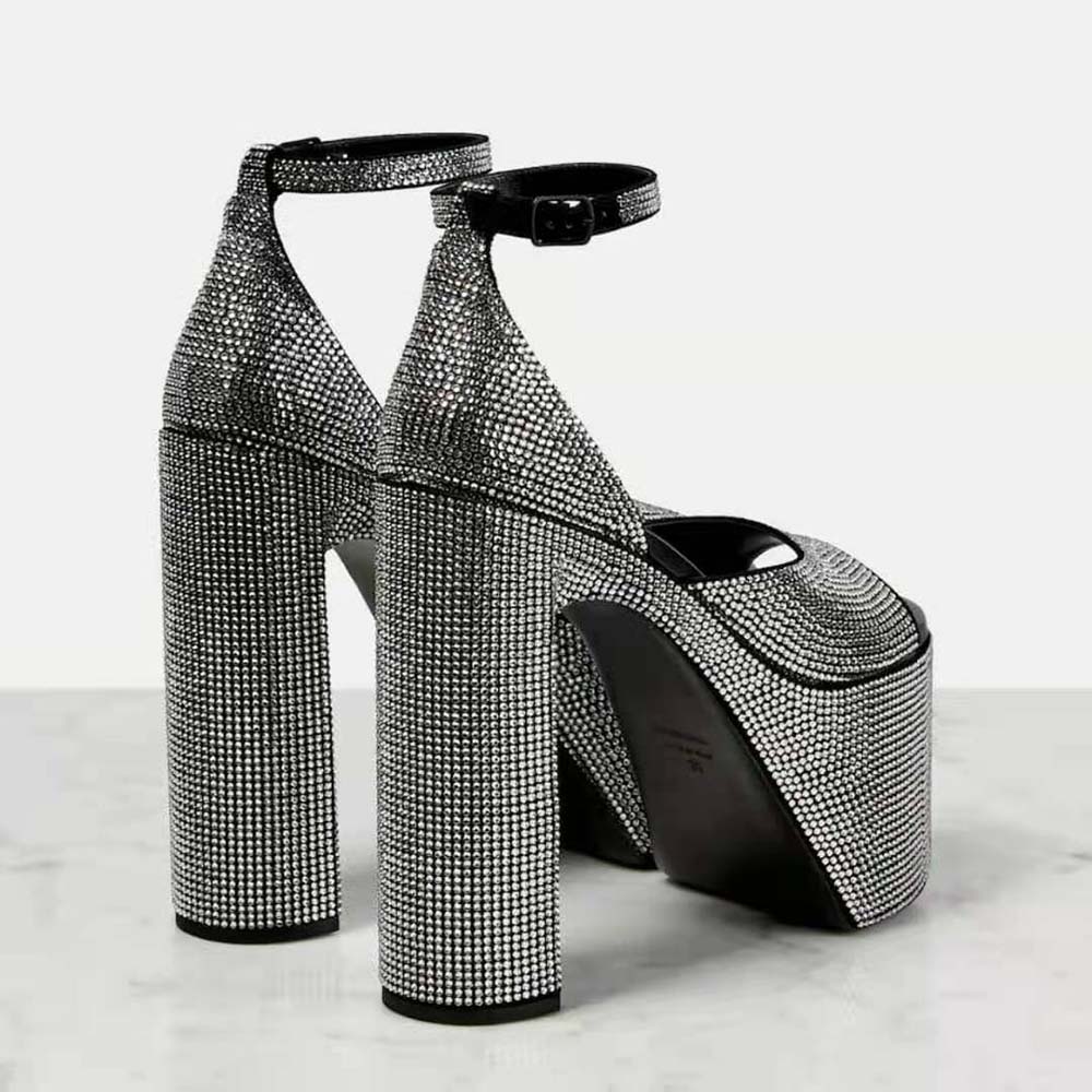 Balenciaga Women Camden 160mm Sandal with Rhinestones in Black - image 5