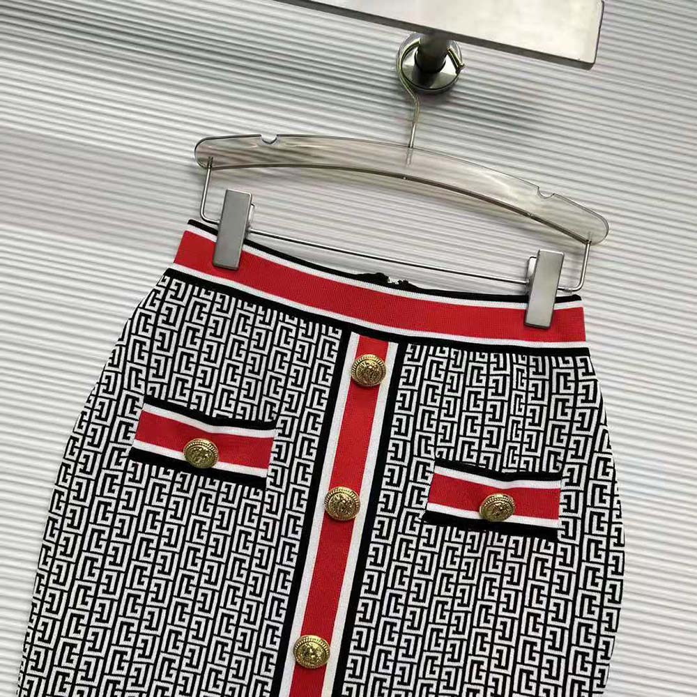 Balmain Women Knit Skirt with Buttons - image 4