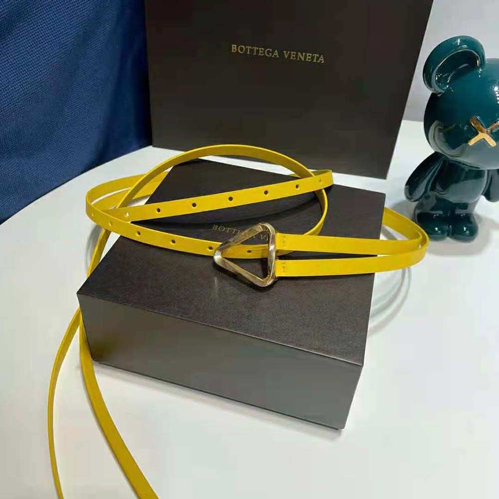 Bottega Veneta Women Grasp Belt Leather Double Strap-Yellow - image 6