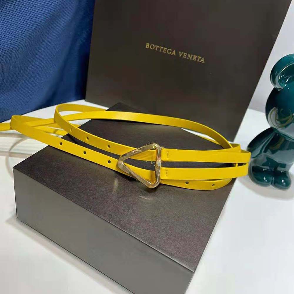 Bottega Veneta Women Grasp Belt Leather Double Strap-Yellow - image 5