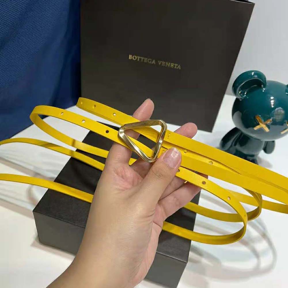Bottega Veneta Women Grasp Belt Leather Double Strap-Yellow - image 4