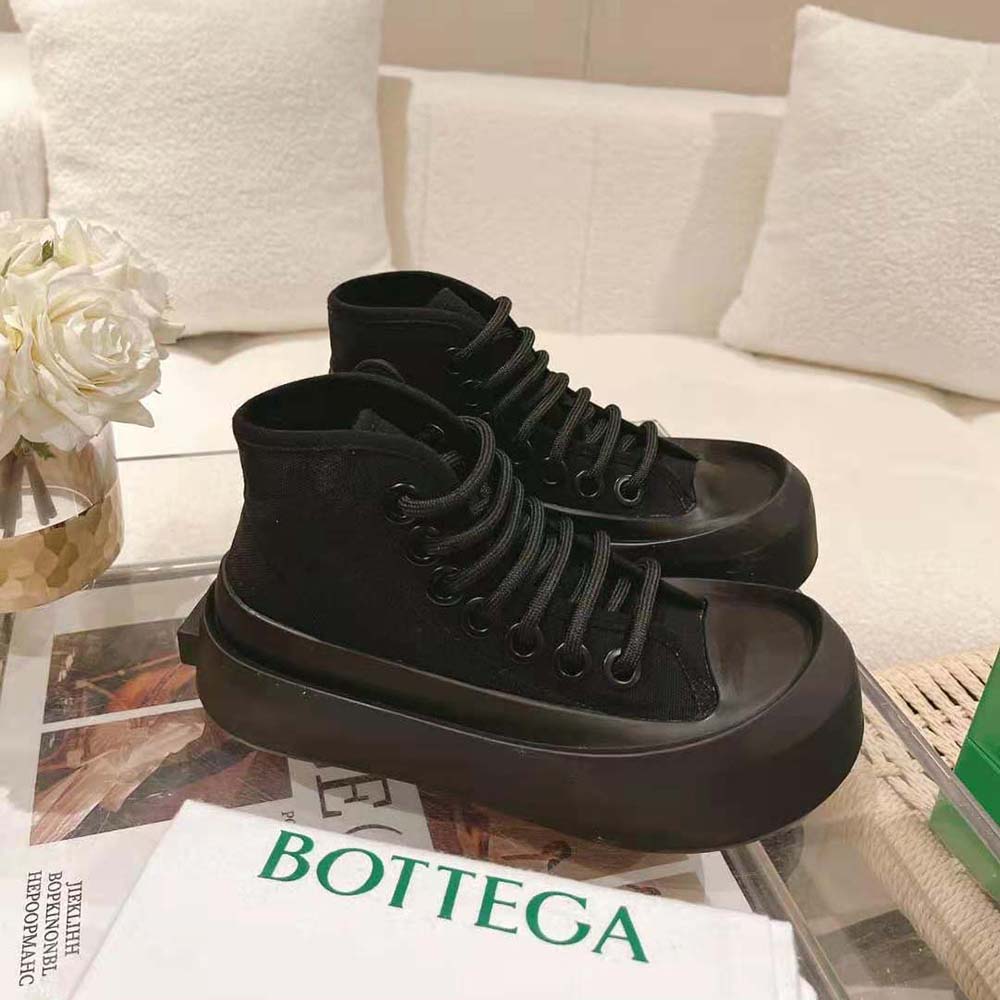Bottega Veneta Unisex Jumbo Sneaker Nylon High Top Lace-up Sneakers-Black - image 4