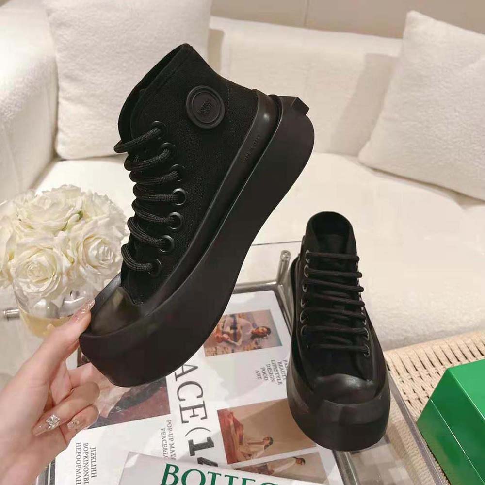 Bottega Veneta Unisex Jumbo Sneaker Nylon High Top Lace-up Sneakers-Black - image 6