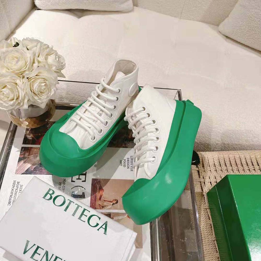Bottega Veneta Unisex Jumbo Sneaker Nylon High Top Lace-up Sneakers-Green - image 4