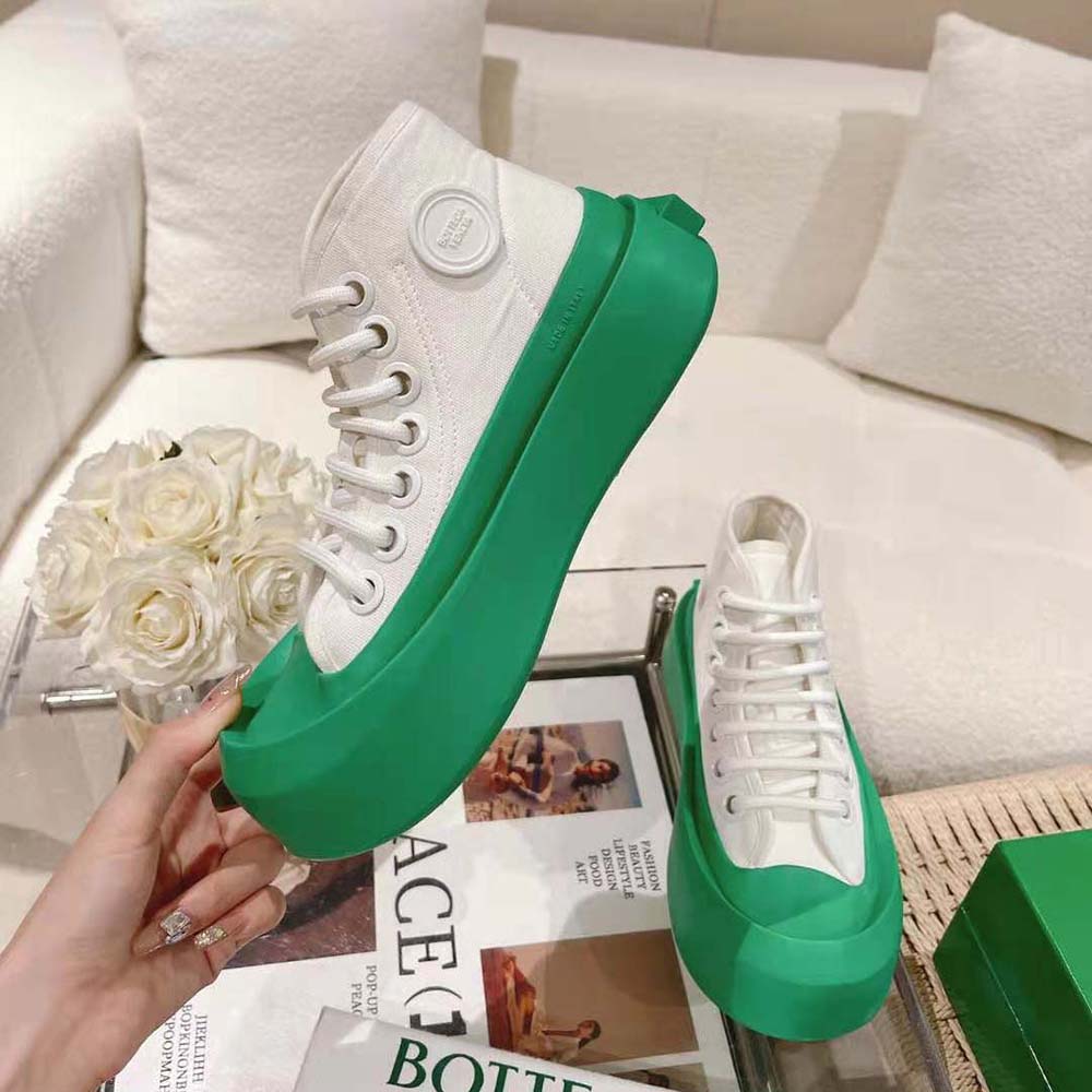 Bottega Veneta Unisex Jumbo Sneaker Nylon High Top Lace-up Sneakers-Green - image 5