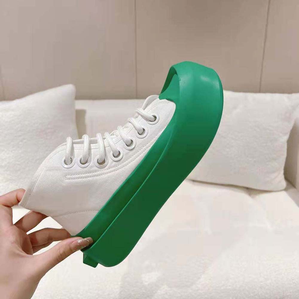 Bottega Veneta Unisex Jumbo Sneaker Nylon High Top Lace-up Sneakers-Green - image 7
