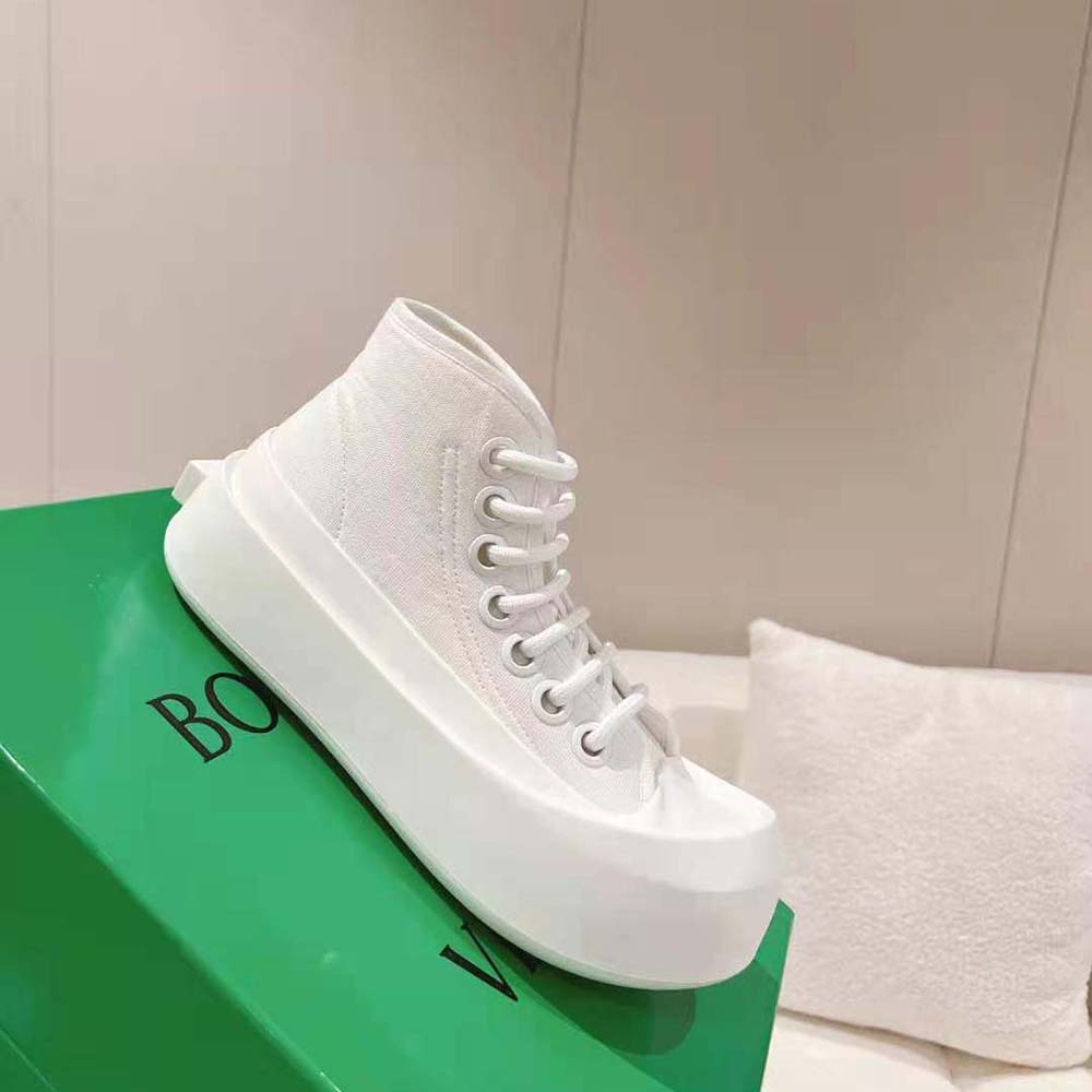 Bottega Veneta Unisex Jumbo Sneaker Nylon High Top Lace-up Sneakers-White - image 5