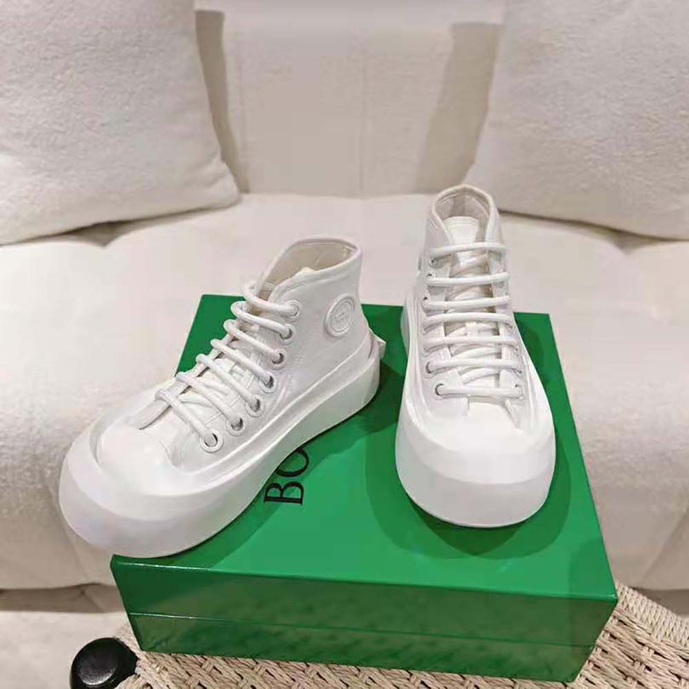 Bottega Veneta Unisex Jumbo Sneaker Nylon High Top Lace-up Sneakers-White - image 4
