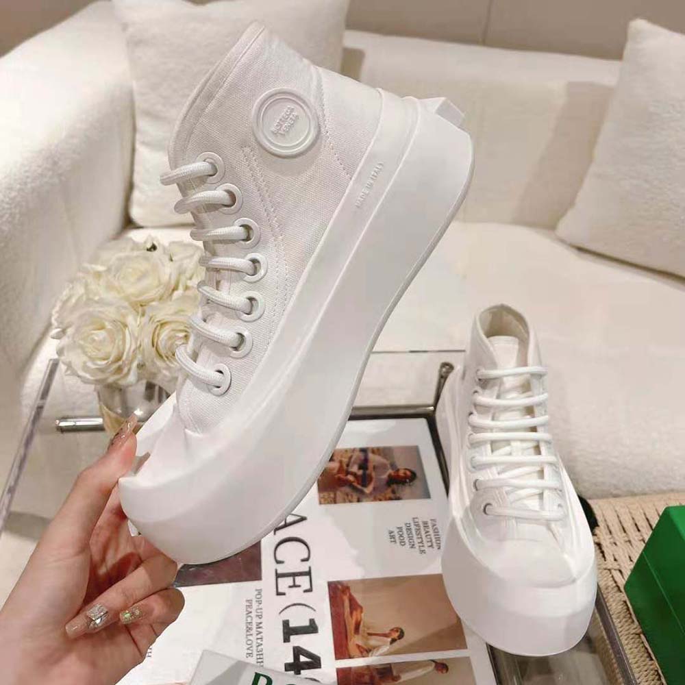 Bottega Veneta Unisex Jumbo Sneaker Nylon High Top Lace-up Sneakers-White - image 7