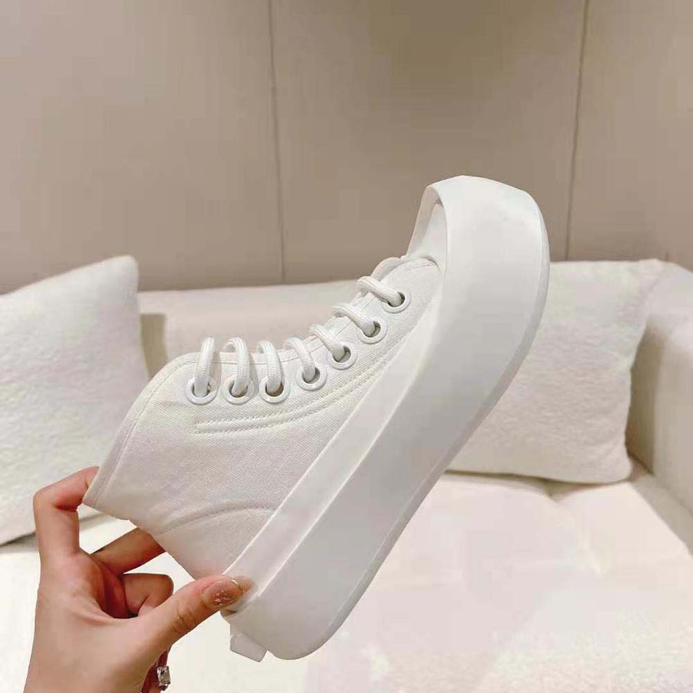 Bottega Veneta Unisex Jumbo Sneaker Nylon High Top Lace-up Sneakers-White - image 6