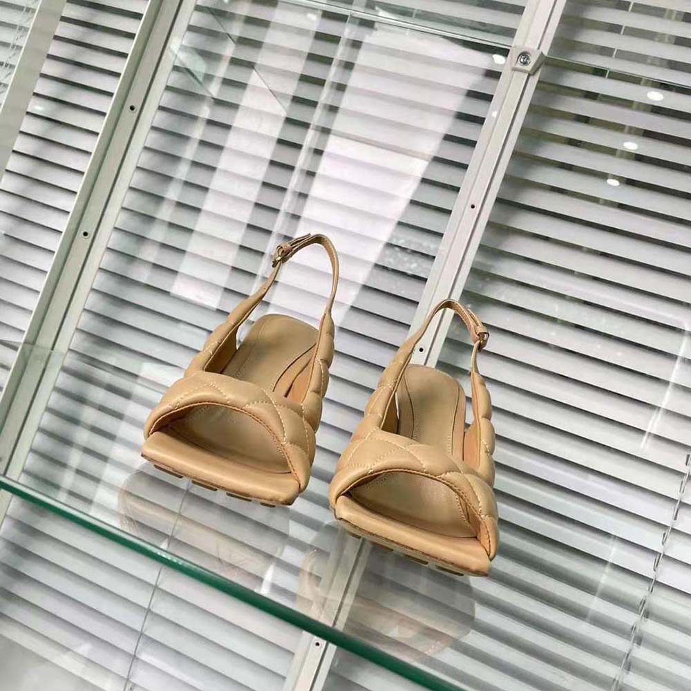 Bottega Veneta Women Padded Slingback Sandal in 9 cm Heel Height-Beige - image 4