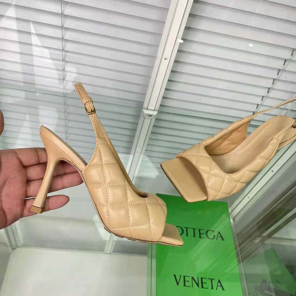 Bottega Veneta Women Padded Slingback Sandal in 9 cm Heel Height-Beige - image 6
